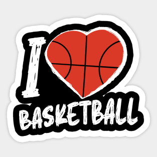 I love Basketball - Grunge Design - White Text. Sticker